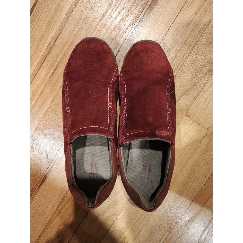 Clarks Women slip on Casual Clog Comfort Red sz 9M